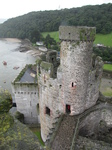 SX23338 Conwy Castle tower and river.jpg